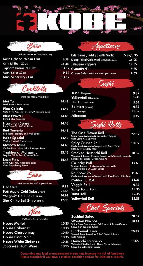 kobe menu with prices orlando.